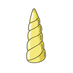 Unicorn horn. Color Vector color illustration in doodle style.