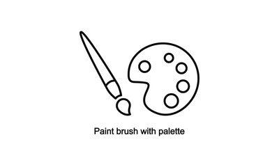 paint brush with palette icon vector