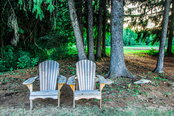 The leisurely comfort of adirondack chairs