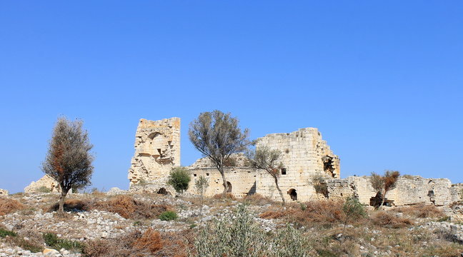 Korikos fortress in the Turkish province of Mersin on the Mediterranean coast, ancient ruins