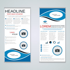 Modern roll-up business banners vector template