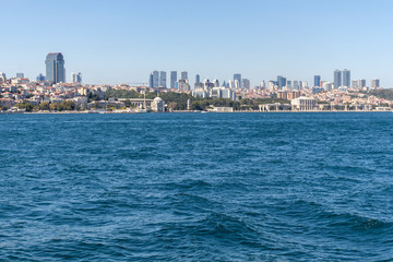 Amazing Cityscape from Bosporus to city of Istanbul