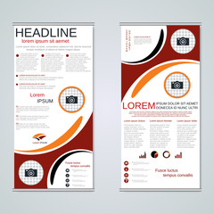 Modern roll-up business banners vector template