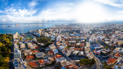 Aerial panorama of Limassol downtown. Cyprus