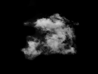 white clouds isolated on black background