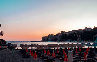 Ulcinj's Old Town views at sunset