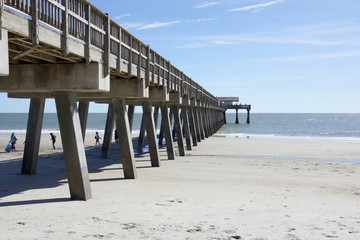 Fishing pier at the beach of Tybee Island, Georgia, USA