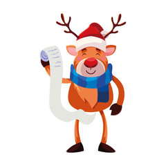 Merry christmas reindeer cartoon vector design