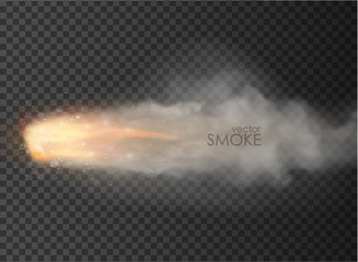 rocket, bullet trail Smoke isolated on transparent background