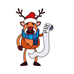 Merry christmas reindeer cartoon vector design
