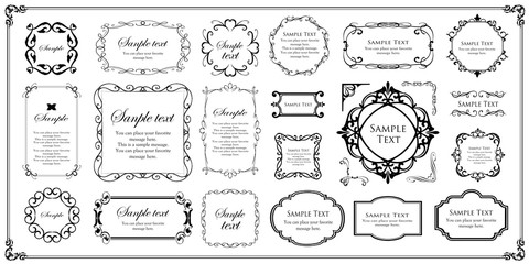 高級感のあるフレームデザイン、カリグラフィー素材、ラグジュアリー、テンプレート、【コピースペース】