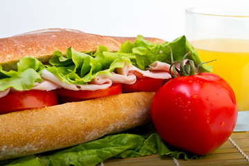 sandwich with tomato and lettuce