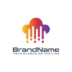 cloud technology logo design modern vector template