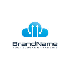 cloud technology logo design modern vector template