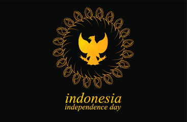 Vector Silhouette Red and White Garuda Pancasila Indonesian Simbol HUT RI DIrgahayu Independence Day