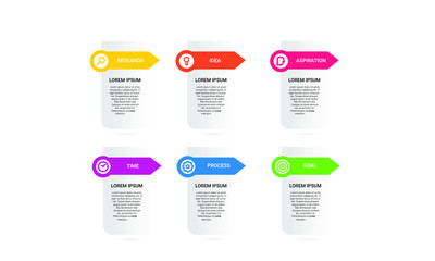 vector step Infographic stack chart design with icons and 6 options or steps. for business concept. Can be used for presentations banner, workflow layout, process diagram, flow chart