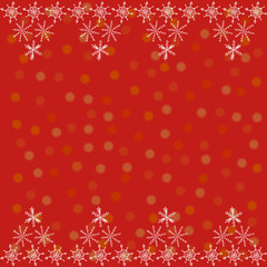 Seamless background with frame pattern of snowflakes along the top and bottom edge. New year Christmas background texture. For border,edge,gift wrapping,banner,stationery,flyer,graphic design,edging