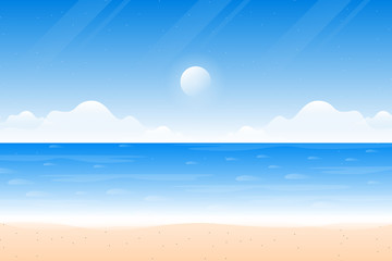 Fototapeta na wymiar Scenery blue sky on the beach and sea background