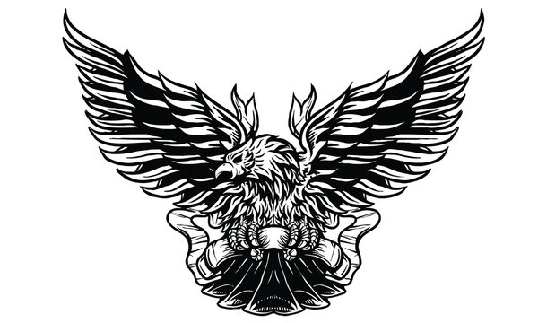 Eagle tatto and printing on merch