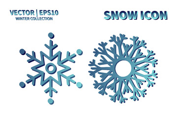 Snowflake vector icon set. Christmas and winter snow flake element collection. Isolated flat new year holiday decoration illustration template. Cold weather object design silhouette symbol