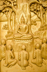 Fototapeta na wymiar Golden Buddha on background