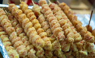 Barbecue breaded grilled cornstarch or fried on Street food Vietnam