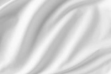 Abstract white fabric texture background. Cloth soft wave. Creases of satin, silk, and cotton.	