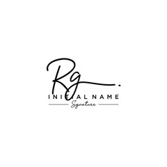 Letter RG Signature Logo Template Vector