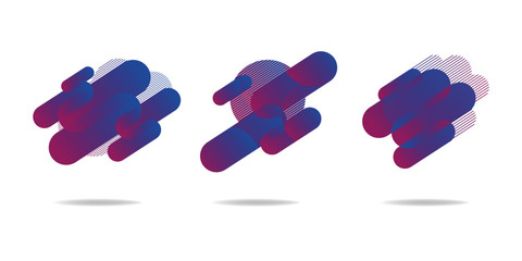 geometric colorful abstract shapes set