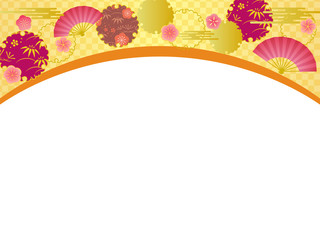 梅と扇子と雪輪