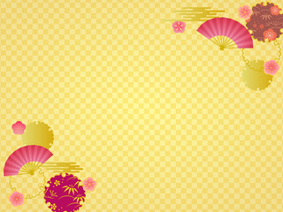 梅と扇子と雪輪