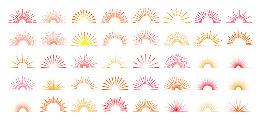 太陽　線画セット