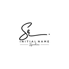 Letter SR Signature Logo Template Vector