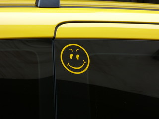 smiley on a car