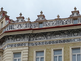 prague facade of an old building
