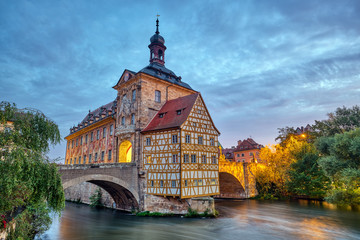 The famous Old Town Hall of Bamberg in Bavaria, Germany at dawn