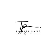 Letter TP Signature Logo Template Vector