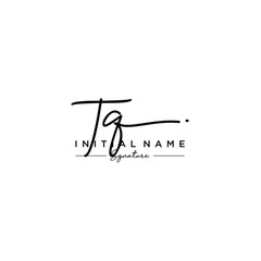 Letter TQ Signature Logo Template Vector