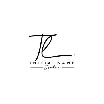 Letter TL Signature Logo Template Vector