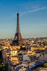 Fototapeta na wymiar Eiffel Tower seen from the Arc de Triomphe