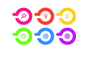 vector step Infographic stack chart design with icons and 6 options or steps. for business concept. Can be used for presentations banner, workflow layout, process diagram, flow chart