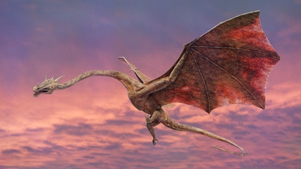 dragon, huge flying creature in the sky