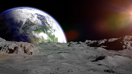 Moon surface, lunar landscape  © dottedyeti