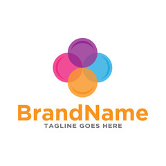 Circle abstract logo icon. Simple logo illustration.