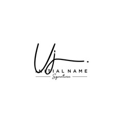Letter UJ Signature Logo Template Vector