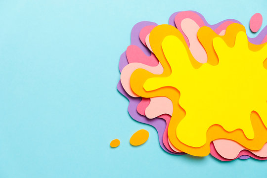 Paper art, amorphous shape of different colors.