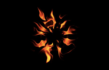 eye of fire isolated on black background