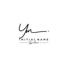 Letter YM Signature Logo Template Vector