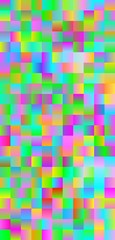 Simple glowing colorful square shapes background.