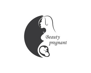 beauty pregnant women vector icon
